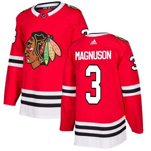 Adidas Men Chicago Blackhawks #3 Keith Magnuson Red Home Authentic Stitched NHL Jersey